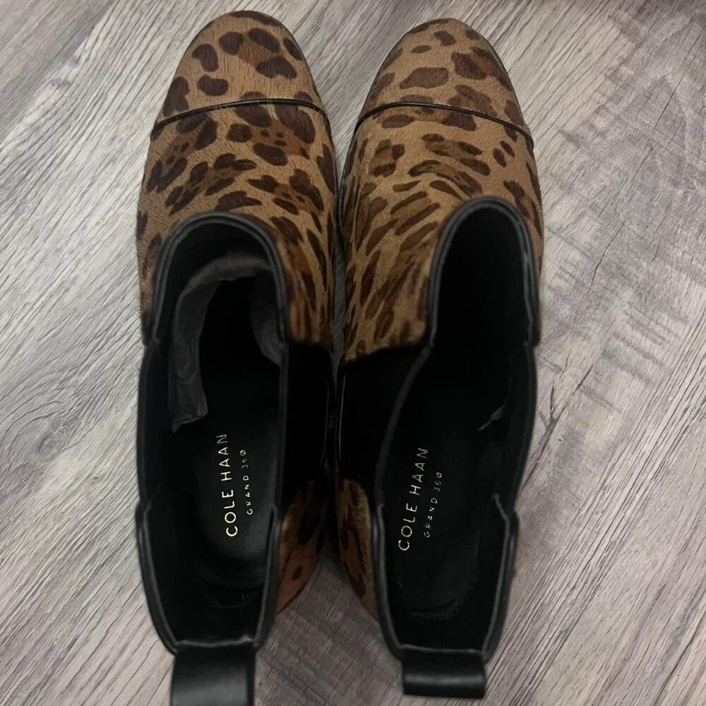 Cole Haan Women's Size 10 Mara Grand Chelsea Leopard Print Ankle Boots - Picture 7 of 8